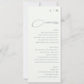 Elegant Simple Script Black White Menu Card 招待状 (正面)