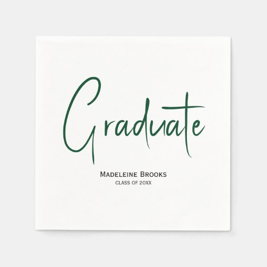 Elegant Simple Script Custom Graduation Napkins スタンダードカクテルナプキン (正面)