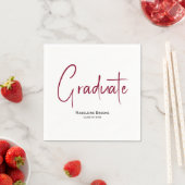 Elegant Simple Script Custom Graduation Napkins スタンダードカクテルナプキン (インサイチュ)