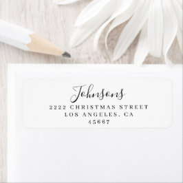 Elegant Simple Script Family Return Address ラベル