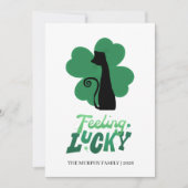 Elegant Simple Shamrock Photo St. Patrick's Day シーズンカード (正面)