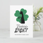 Elegant Simple Shamrock Photo St. Patrick's Day シーズンカード (スタンド正面)