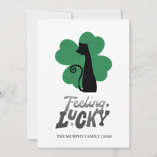 Elegant Simple Shamrock Photo St. Patrick's Day シーズンカード (正面)