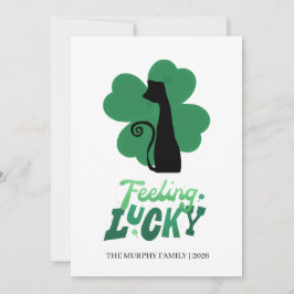 Elegant Simple Shamrock Photo St. Patrick's Day シーズンカード