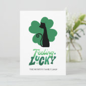 Elegant Simple Shamrock Photo St. Patrick's Day シーズンカード (スタンド正面)