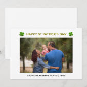 Elegant Simple Shamrock Photo St. Patrick's Day  シーズンカード (正面/裏面)