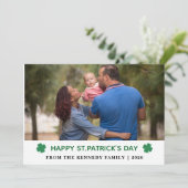 Elegant Simple Shamrock Photo St. Patrick's Day シーズンカード (スタンド正面)