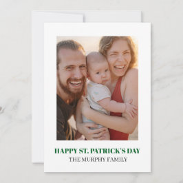 Elegant Simple Shamrock Photo St. Patrick's Day シーズンカード