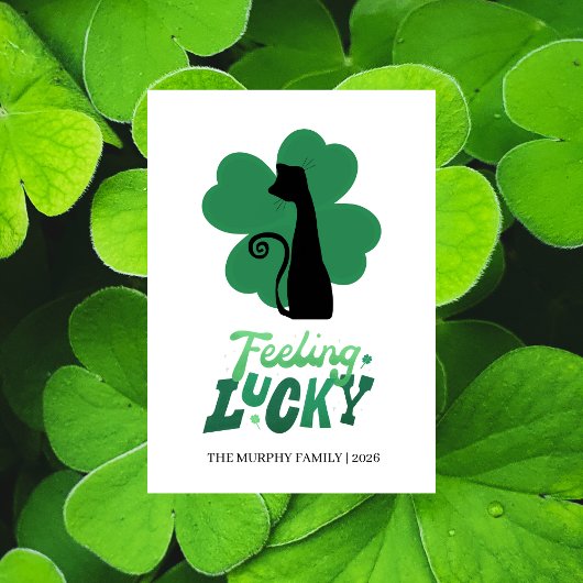 Elegant Simple Shamrock Photo St. Patrick's Day シーズンカード