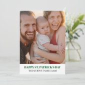Elegant Simple Shamrock Photo St. Patrick's Day  シーズンカード (スタンド正面)