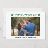 Elegant Simple Shamrock Photo St. Patrick's Day  シーズンカード (正面)