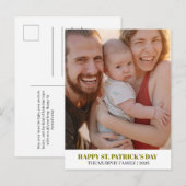 Elegant Simple Shamrock Photo St. Patrick's Day  シーズンポストカード (正面/裏面)