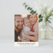 Elegant Simple Shamrock Photo St. Patrick's Day  シーズンポストカード (スタンド正面)