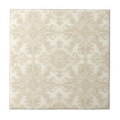 Elegant Simple Soft Beige Damask タイル (正面)
