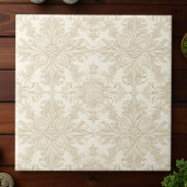 Elegant Simple Soft Beige Damask タイル