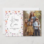 Elegant Simple Sweet spring floral Easter Portrait シーズンカード (正面)