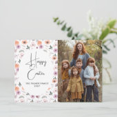 Elegant Simple Sweet spring floral Easter Portrait シーズンカード (スタンド正面)