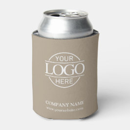 Elegant Simple Taupe Beige Company Business Logo 缶クーラー