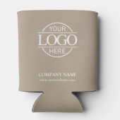 Elegant Simple Taupe Beige Company Business Logo 缶クーラー (裏面)