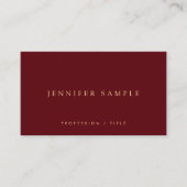 Elegant Simple Template Luxury Deep Burgundy Red 名刺 (正面)
