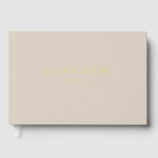 Elegant Simple Wedding | Linen Foil Design ゲストブック