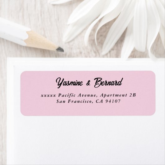 Elegant Simple White Wedding Return Address ラベル (インサイチュ)
