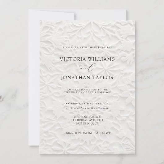 Elegant Simple Winter Wedding Invitation 招待状 (正面)