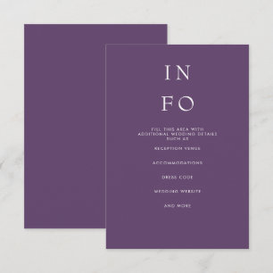 Elegant Simplicity: Modern Purple Wedding with Min エンクロージャーカード
