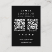Elegant Singer Musician Photography 2 QR Codes 名刺 (裏面)