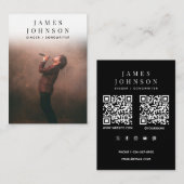 Elegant Singer Musician Photography 2 QR Codes 名刺 (正面/裏面)