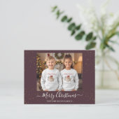 Elegant Single Photo Christmas Card シーズンポストカード (スタンド正面)