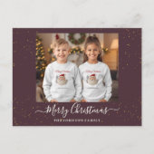 Elegant Single Photo Christmas Card シーズンポストカード (正面)