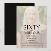 Elegant Sixtieth Birthday Party Invitation Photo  招待状 (正面/裏面)