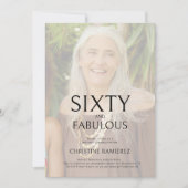 Elegant Sixtieth Birthday Party Invitation Photo  招待状 (正面)
