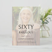 Elegant Sixtieth Birthday Party Invitation Photo  招待状 (スタンド正面)
