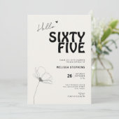 Elegant Sixty Five Bold Typography 65th Birthday 招待状 (スタンド正面)