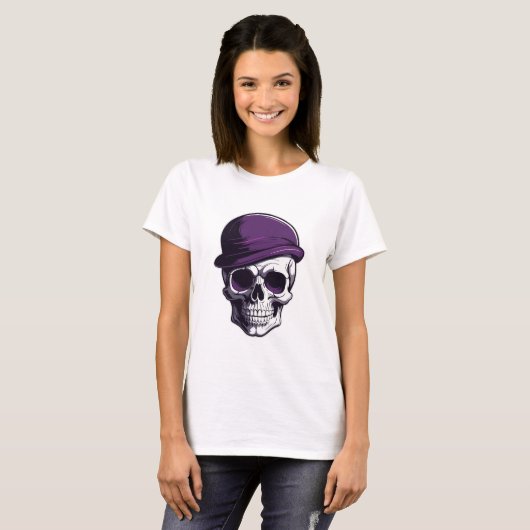 Elegant Skull in Purple Tシャツ (正面フル)