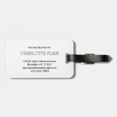 Elegant Sky Blue & Pink Metallic Name ラゲッジタグ (裏面横)