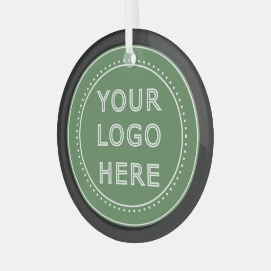 Elegant & Sleek Black QR Code ガラスオーナメント (正面左)