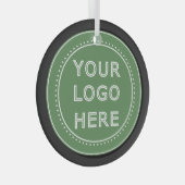 Elegant & Sleek Black QR Code ガラスオーナメント (正面右)