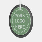 Elegant & Sleek Black QR Code ガラスオーナメント (正面左)