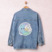 Elegant Sleeping Moon & Stars Women's Denim Jacket デニムジャケット (ハンガー)
