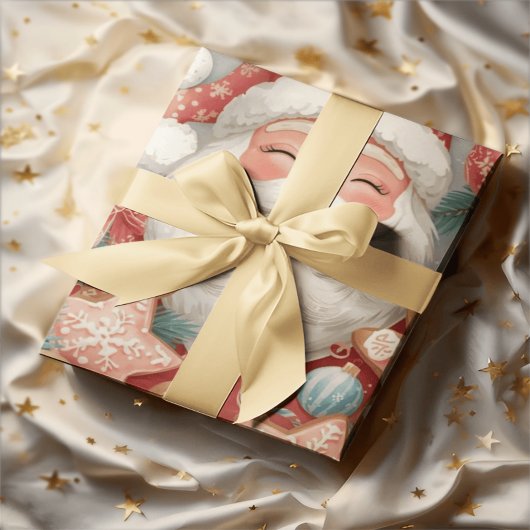 Elegant Sleeping Santa Claus Wrapping Paper | Vint ラッピングペーパー