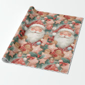 Elegant Sleeping Santa Claus Wrapping Paper | Vint ラッピングペーパー (アンロールド)