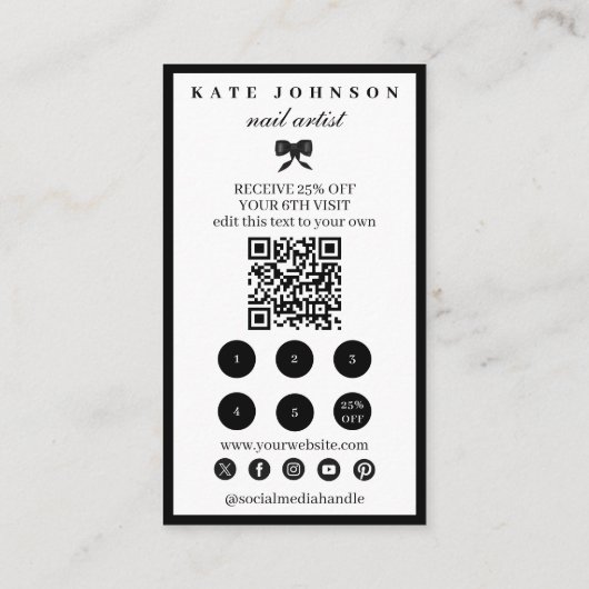 Elegant Small Business Customer Loyalty Discount  名刺 (裏面)