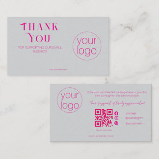 Elegant Small Business LogoThank You Card light Gr 名刺