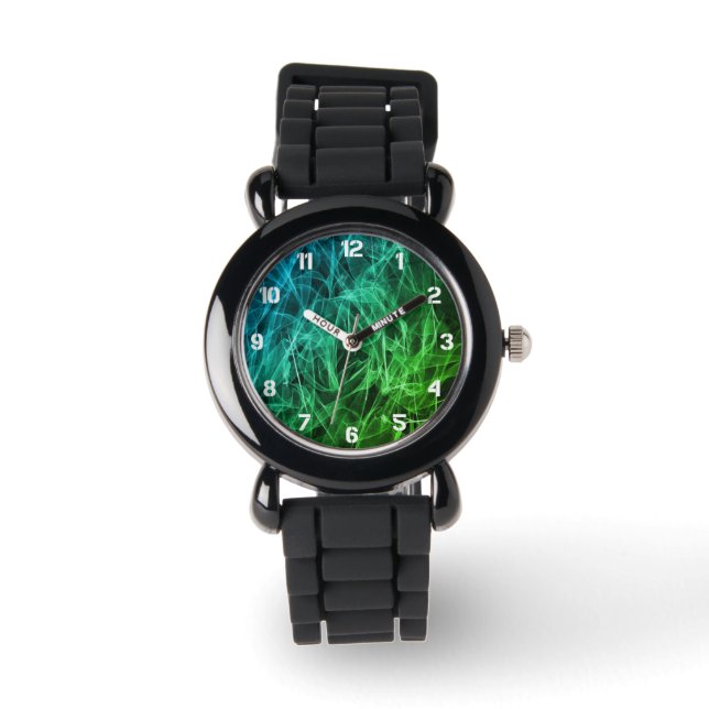 Elegant Smoke Swirl Texture 腕時計 (正面)