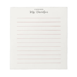 Elegant Smooth Lines Teacher Notepad ノートパッド
