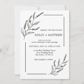 Elegant Smple Lavender Chic Botanical Wedding 招待状 (正面)