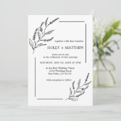 Elegant Smple Lavender Chic Botanical Wedding 招待状 (スタンド正面)